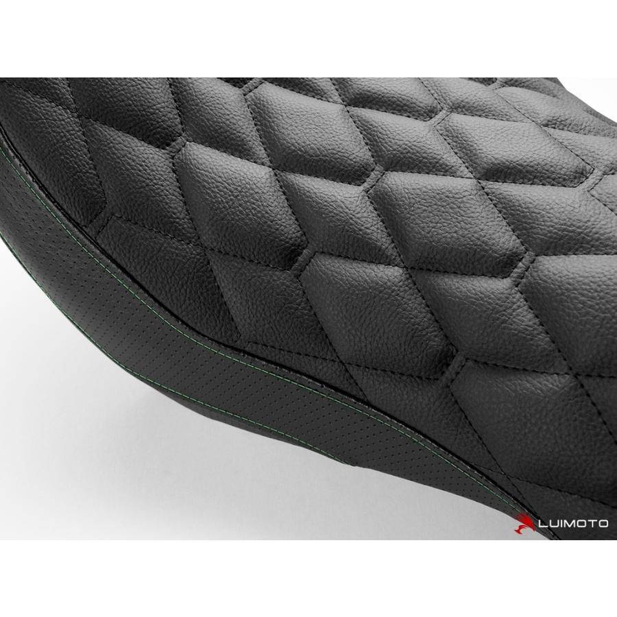 LUIMOTO ルイモト フロントシートカバー カラー／素材：PRODIGY ブラック／PERFORATED ブラック／ブラック ステッチ VULCAN S KAWASAKI カワサキ シートカバー_1
