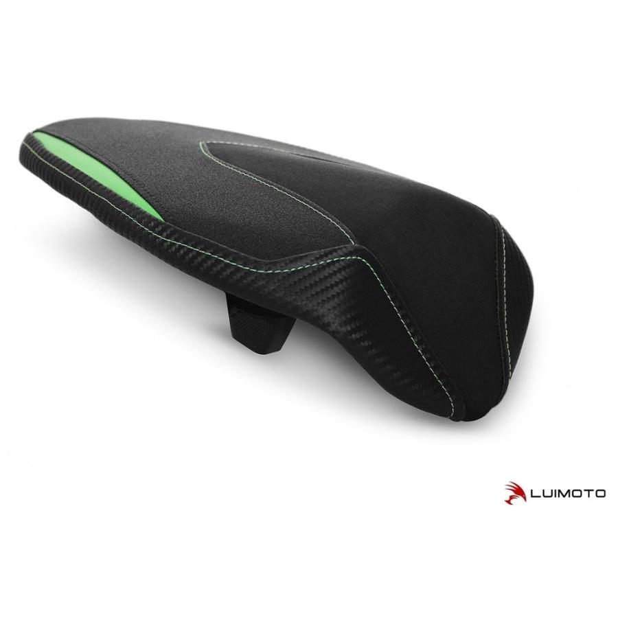 LUIMOTO ルイモト リアシートカバー タイプ：スウェード ブラック／ライム グリーン／TEC-GRIP／CF グリーン ステッチ ZX-25R KAWASAKI カワサキ シートカバー
