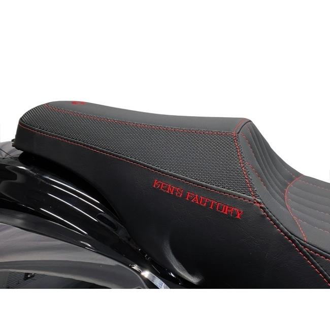 Ken’s factory ケンズファクトリー ［Next Level：ネクスト レベル］Two-Up seat：トゥ アップ シート ステッチカラー：レッド(レッドロゴ) ツーリング 外装_6
