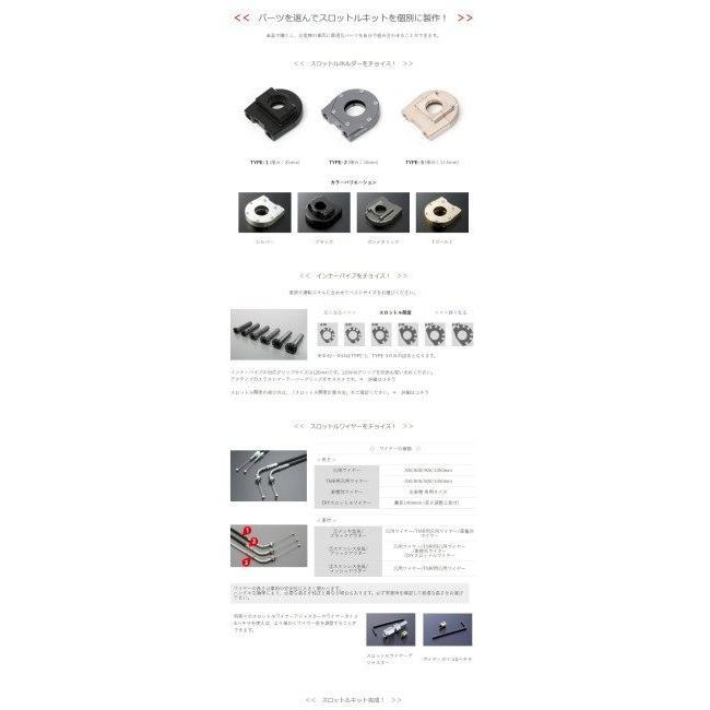 ACTIVE アクティブ スロットルキット【TYPE-1】 ワイヤー金具：ステンレス / ホルダーカラー：シルバー 巻取径：&Phi;40 Z900 KAWASAKI カワサキ ハンドル