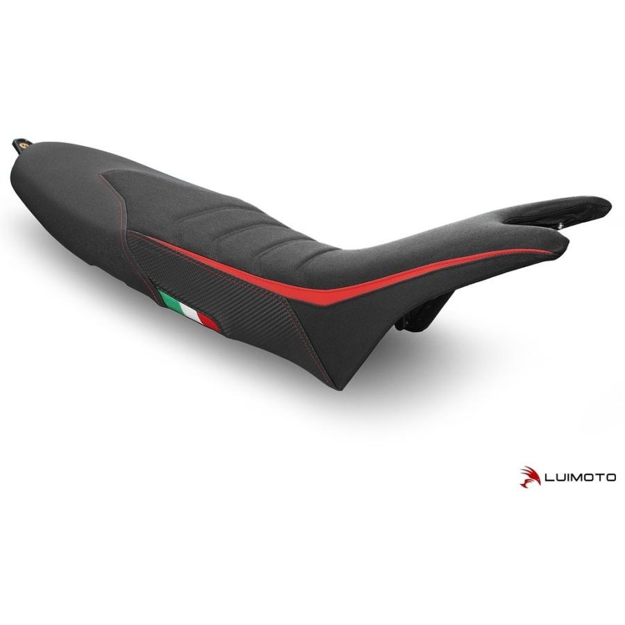 LUIMOTO ルイモト ダブルシート カラー：TEC-GRIP／SP レッド／CF ブラック／レッドステッチ／イタリアンフラッグ HYPERMOTARD DUCATI ドゥカティ シートカバー