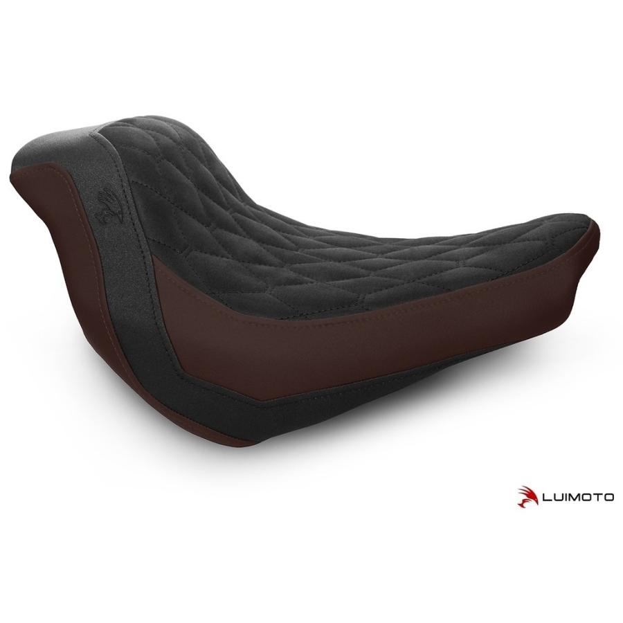 LUIMOTO ルイモト フロント シートカバー タイプ：Hex-Diamond / カラー：スウェードブラック／ビンテージダークブラウン／TEC-GRIP LOW RIDER S シート関連