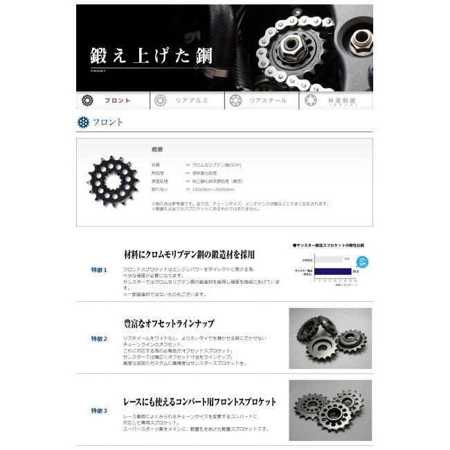 SUNSTAR（サンスター） フロントスプロケット 丁数：15 GSR250F