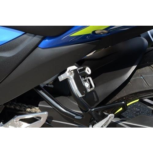 AGRAS アグラス ヘルメットホルダー アルミステーカラー：シルバー / ヘルメットロックカラー：ブラック GIXXER SF250 SUZUKI スズキ ヘルメットロック