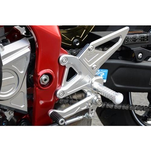AGRAS アグラス バックステップ STD用(シフターなし) アルマイトカラー：ガンメタル / ステップバータイプ：MFJ-B ステップバーエンドカラー：白 ZX-25R 足回り