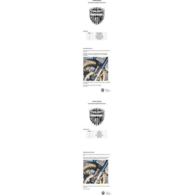 THUNDER BIKE サンダーバイク フロントフェンダー タイプ：21″ FXDR HARLEY-DAVIDSON ハーレーダビッドソン フェンダー関連 外装_3