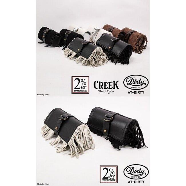 2%er ツーパーセンター 【CREEK MOTORCYCLE×AT-DIRTY】レザー フリンジ ツールバッグ バッグの画像