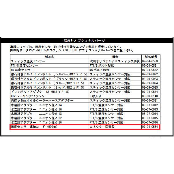 スペシャルパーツ武川 SP武川 SPタケガワ 温度センサー延長コード