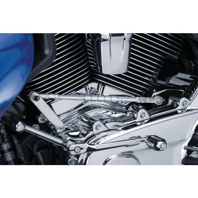 Kuryakyn クリアキン Grooved シフトリンケージ カラー：ブラック＆ロー(ツーローン) ツーリングモデル 80-17 トライク 09-17 ソフテイル 86-17 ステップの画像