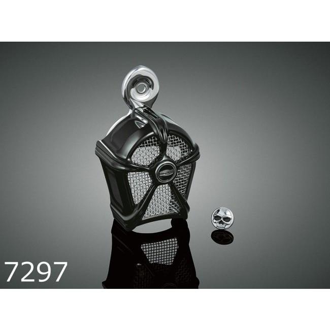Kuryakyn クリアキン MACH 2 HORN COVER[ホーンカバー] 仕上がり：グロスブラック(クロムメッシュ) 95-14年ビッグツイン用 ホーン 電装系の画像