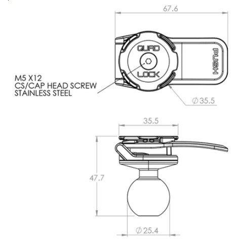 Quad Lock クアッドロック 1インチ ボールアダプターV2 スマートフォンホルダー・スマートフォンマウント 電子機器類 | QUAD LOCK | 06