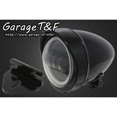 Garage T＆F - Garage T\u0026F 車宿り 4.5インチロケットライトプロジェクターLEDいたし方(輪っか付き添い人) ＆ライトステー(手あいE)一揃いの道具 ロケット花火ともし火仕上：黒いこと仕上 ヘッドライトASSY-車、バイク、自転車-バイク
