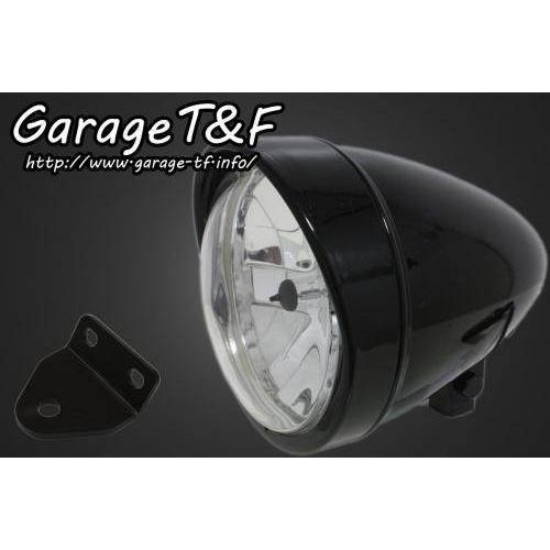Garage T＆F - Garage T\u0026F 車宿り 5.75inロケット花火ともし火＆ライトステー(手あいC)一揃いの道具 ロケット花火ともし火仕上：黒いこと仕上 SR400 YAMAHA ヤマハ 前照灯 ライト、レンズ-バイク