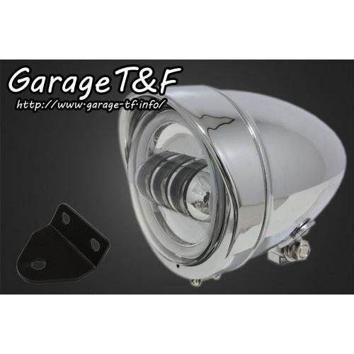 Garage T＆F - Garage T\u0026F 車宿り 4.5インチロケットライトプロジェクターLEDいたし方(輪っか付き添い人) ＆ライトステー(手あいC)一揃いの道具 ロケット花火ともし火仕上：メッキ仕上 車、バイク、自転車-バイク-ヘッドライトASSY