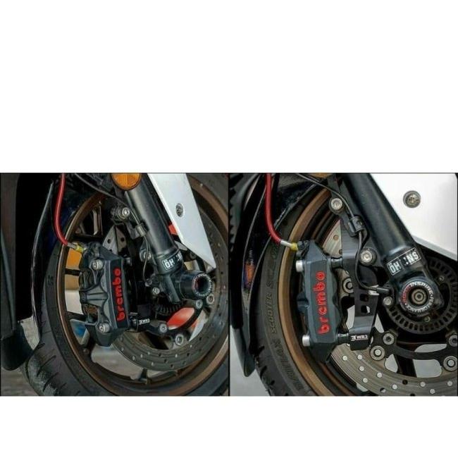 WR3 ダブルアールスリー フロントキャリパーサポート BREMBO用 取付ピッチ：100mm / カラー：シルバー XMAX 250 XMAX300 YAMAHA ヤマハ ブレーキ | WR3 | 01