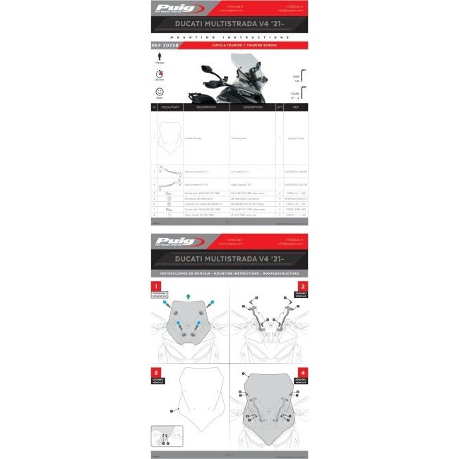 Puig プーチ ツーリングスクリーン カラー：ダークスモーク MULTIESTRADA V4 MULTISTRADA PIKES PEAK RALLY RS Multistrada S V4S SPORT DUCATI ドゥカティ_4