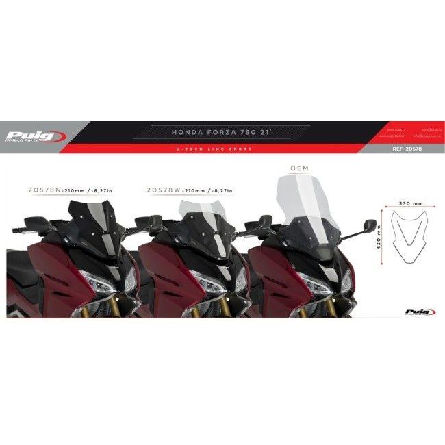 Puig プーチ V-TECH LINE SPORT スクリーン カラー：ダークスモーク FORZA 750 HONDA ホンダ 外装の画像