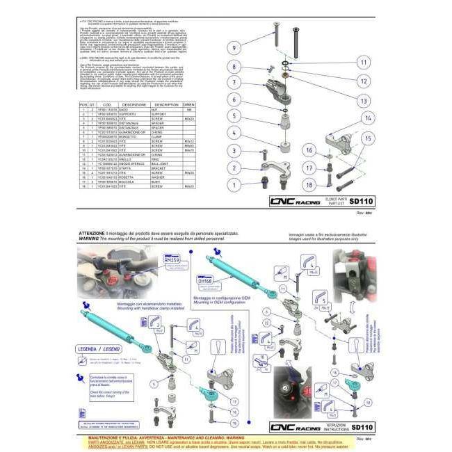CNC RACING - CNC Racing シーエヌシーレーシング ステアリングダンパープラケット 色合い：赤いこと MONSTER 937 DUCATI ドゥカティ ステアリングダンパーブラケット 手持ち部分