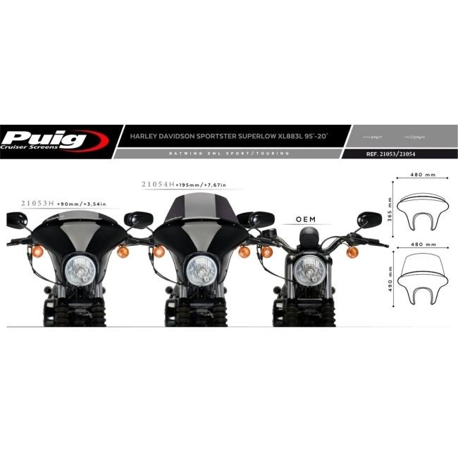 Puig プーチ ウインドシールド バットウイング SML(SPORT) スクリーンカラー：スモーク XL883N SPORTSTER IRON HARLEY-DAVIDSON ハーレーダビッドソン 外装 | Puig | 05