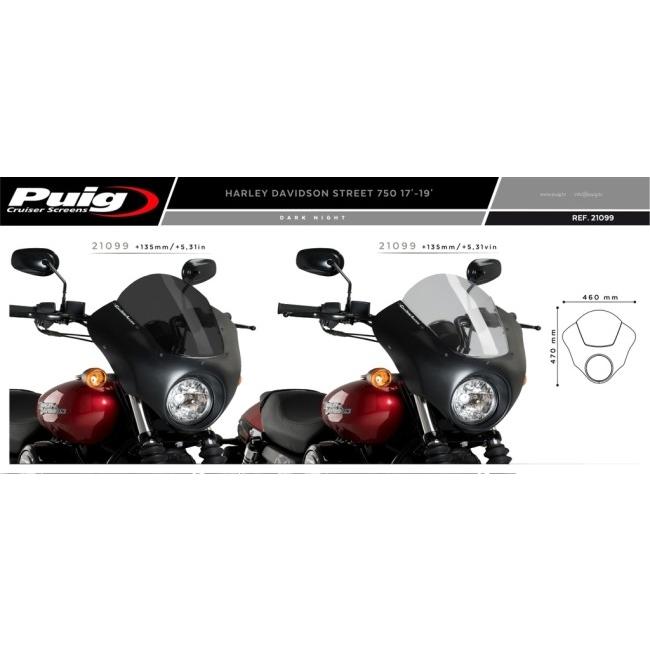 Puig プーチ セミフェアリング ダークナイト (SEMIFAIRING DARK NIGHT) カラー：ダークスモーク STREET XG750 STREET750 HARLEY-DAVIDSON ハーレーダビッドソン_5