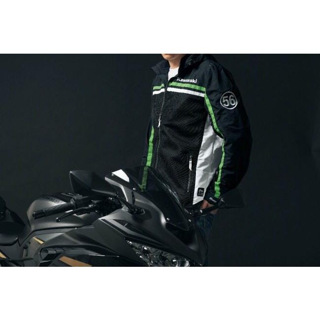 カワサキ（Kawasaki） カワサキ×56design ハーフメッシュパーカー