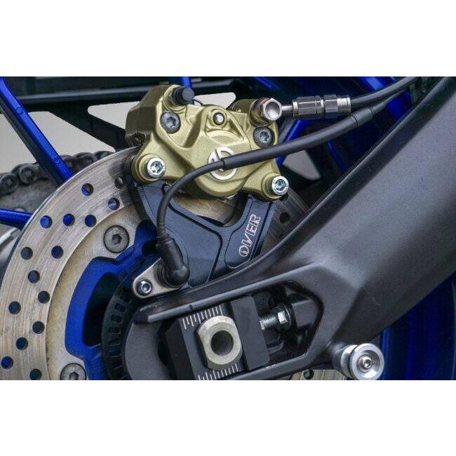 OVER オーヴァー リアキャリパーサポート ブレンボ2P用 カラー：ブラックアルマイト仕上げ MT-09 MT-09TRACER XSR900 YZF-R7 YAMAHA ヤマハ ブレーキ_1
