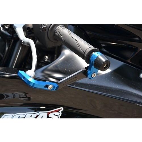 AGRAS アグラス レバーガード ガードエンド＆ベースカラー：チタン / ガードステーカラー：ブルー ジュラコンカラー：ホワイト YZF-R7 YAMAHA ヤマハ ハンドル