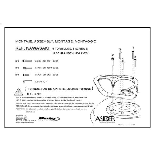 Puig プーチ タンデムホルダー(タンデムグリップ)HANDHOLDS KAWASAKI カワサキ シート シート関連 外装 | Puig | 02