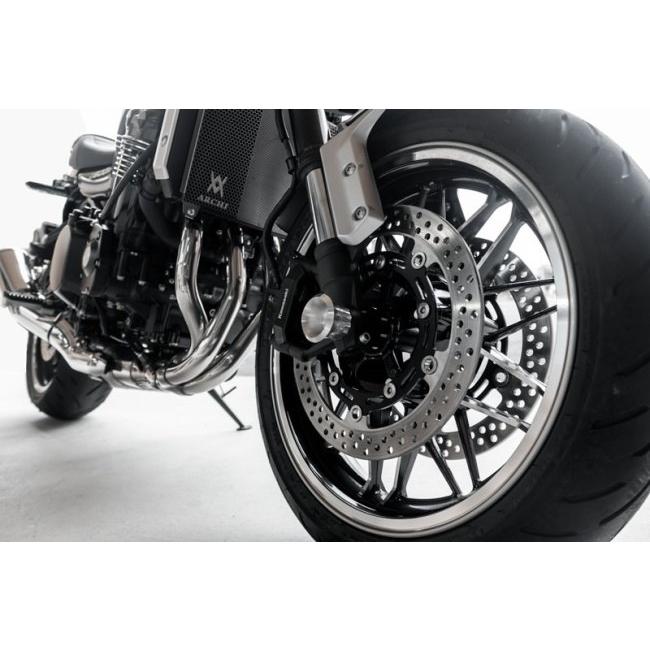 Z 900 RS ￼￼ ARCHI ￼フロントホイールガード　 ゴールド ARCHI アーキ フロントアクスルガード ベースカラー：ゴールド / ロゴ