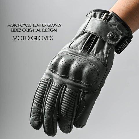 RIDEZ ライズ MOTO GLOVES DEFOE バイク用 レザーグローブ サイズ：XL グローブ アパレルの画像