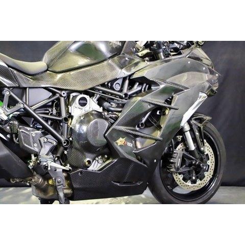 A-TECH エーテック サイドカウルSTD 素材：KDC 開繊ドライカーボン / タイプ：左右セット Ninja H2 SX SE＋ KAWASAKI カワサキ サイドカウル・サイドカバーの画像