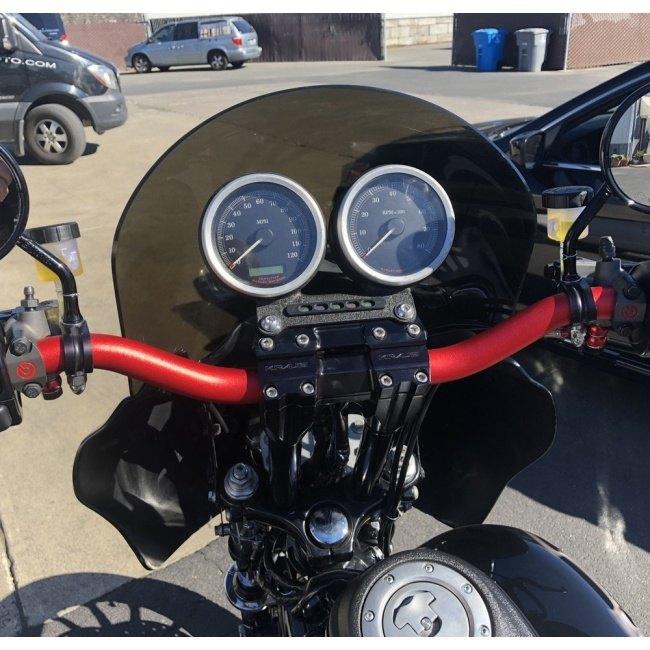 KRAUS クラウス ストックゲージアダプター 仕様：マシン  ダイナ スポーツスター FXR HARLEY-DAVIDSON ハーレーダビッドソン メーターステー 電装系