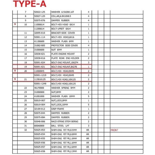 M-SOUL(ムサシ) エムソウル エンジンマウントボルト／ナット(純正相当