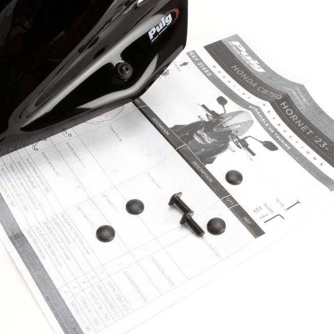 Puig プーチ ニュージェネレーションNKスクリーン (TOURING) (Windshield New Generation Touring) カラー：ブラック CB750 HORNET HONDA ホンダ スクリーンの画像