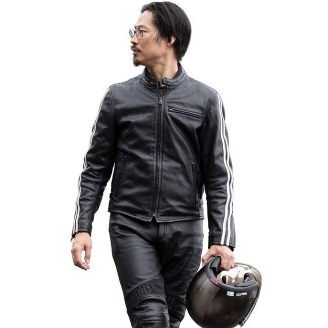 【美品】DEGNER カウレザー ライダースジャケット XL ブラック DEGNER（デグナー） レザージャケット サイズ：L ジャケット アパレル