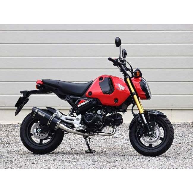 WR’S ダブルアールズ 【JMCA認証】SS-OVAL フルエキゾーストマフラー サイレンサータイプ：F-BLACKチタン GROM HONDA ホンダ マフラーの画像