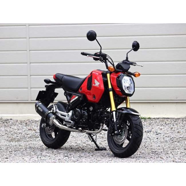 WR’S ダブルアールズ 【JMCA認証】SS-OVAL フルエキゾーストマフラー サイレンサータイプ：F-BLACKチタン GROM HONDA ホンダ マフラーの画像