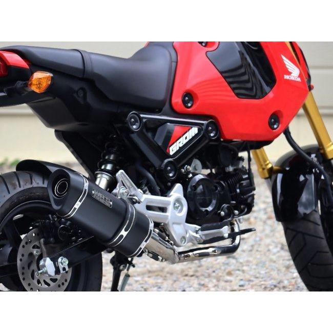 WR’S ダブルアールズ 【JMCA認証】SS-OVAL フルエキゾーストマフラー サイレンサータイプ：F-BLACKチタン GROM HONDA ホンダ マフラーの画像