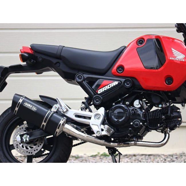 WR’S ダブルアールズ 【JMCA認証】SS-OVAL フルエキゾーストマフラー サイレンサータイプ：F-BLACKチタン GROM HONDA ホンダ マフラーの画像