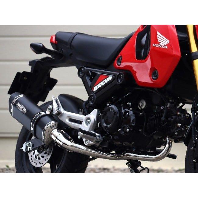 WR’S ダブルアールズ 【JMCA認証】SS-OVAL フルエキゾーストマフラー サイレンサータイプ：F-BLACKチタン GROM HONDA ホンダ マフラーの画像