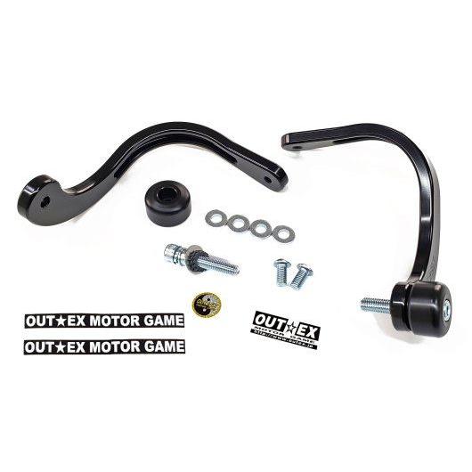 OUTEX アウテックス 振動吸収レバーガード 削り出しワンピース板厚10mm軽量 カラー：ブラックアルマイト Z400 KAWASAKI カワサキ レバーガード ハンドル | OUTEX