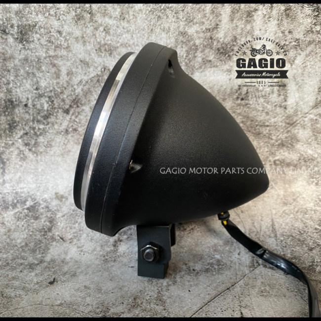 GAGIO MOTOR PARTS ガジオモーターパーツ 5-inch round headlamps， sharp end， clear lens. ヘッドライト 灯火類 電装系_1