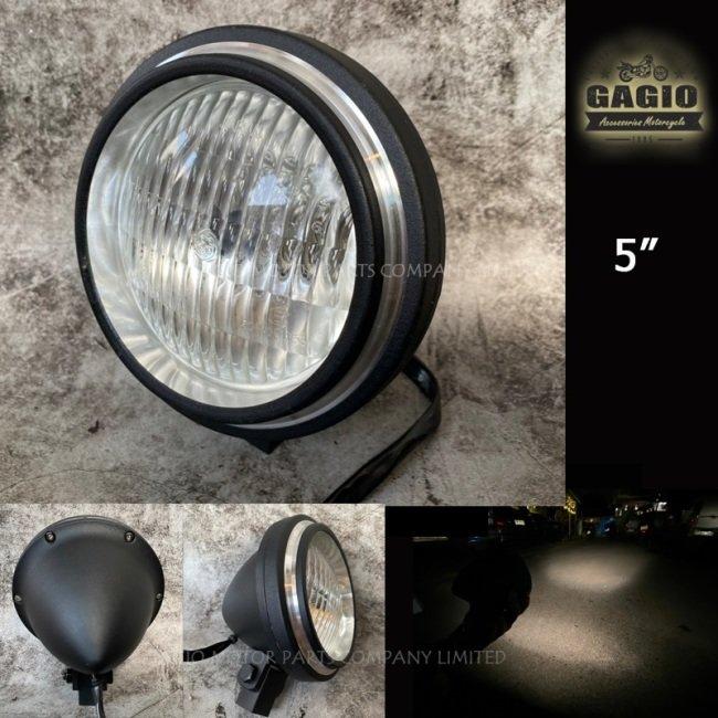 GAGIO MOTOR PARTS ガジオモーターパーツ 5-inch round headlamps， sharp end， clear lens. ヘッドライト 灯火類 電装系_3