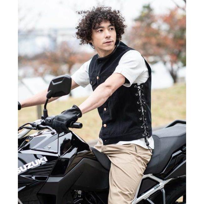 カドヤ - KADOYA SOLID BIKER VEST [K’S LEATHER＆K’S PRODUCT] 大きさ：L 限りない 御召しもの