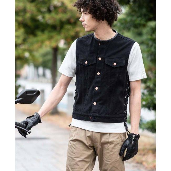 カドヤ - KADOYA SOLID BIKER VEST [K’S LEATHER＆K’S PRODUCT] 大きさ：L 限りない 御召しもの