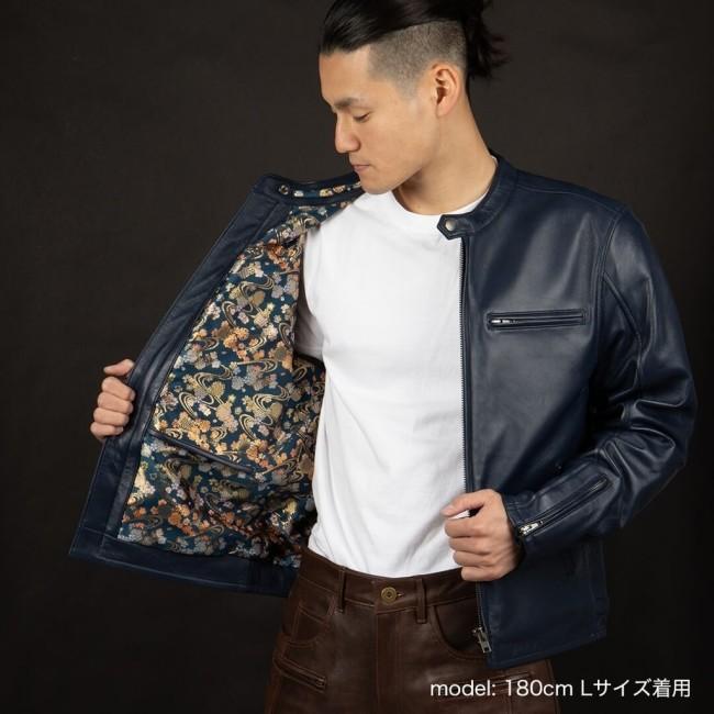 DEGNER デグナー 花山金襴×レザージャケット／Kimono Brocade Leather Jacket サイズ：XL｜webike02｜20