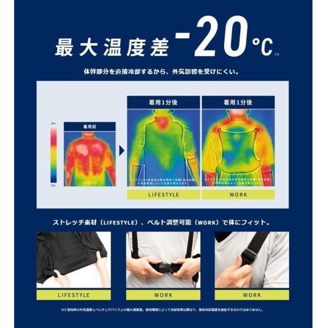 Liberta!:リベルタ 氷撃 充電式氷嚢ベスト L001 2XL FREEZE TECH 充電式氷嚢ベスト L001 Black LIDEF - LIBERTA