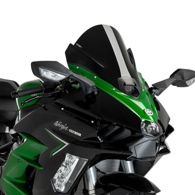 Puig プーチ レーシングスクリーン Z-Racing (Z-Racing Screen) カラー：ブラック ニンジャ H2 SX SE KAWASAKI カワサキ スクリーン 外装_4