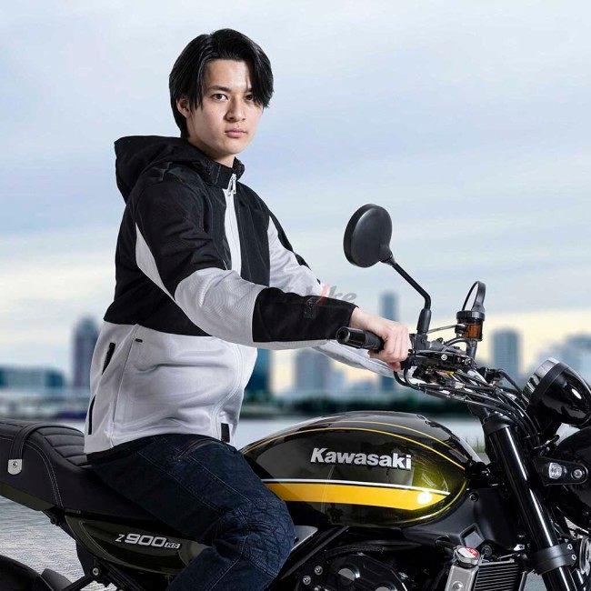 Kawasaki × IXON バイク用プロテクター付ジャケット ブラック M