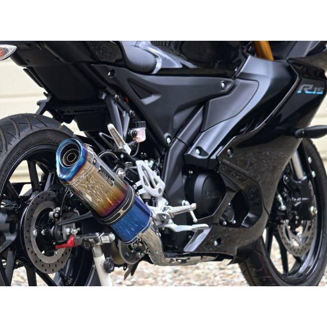 WR’S ダブルアールズ SS-OVALチタンサイレンサーフルエキゾースト サイレンサー仕様：焼き色チタン YZF-R15 YZF-R125 MT-125｜webike02｜08